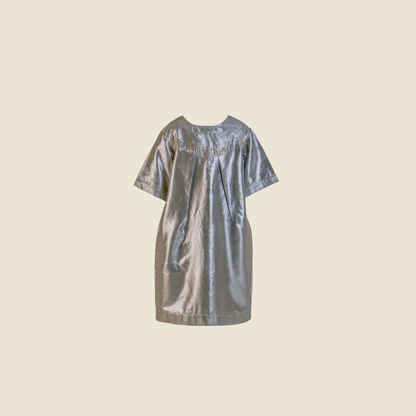Gizelle Silver-Silk Taffeta Dress By Tilahn