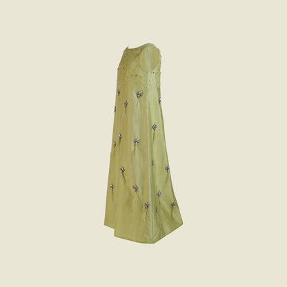 A-line long sleeveless Silk Taffeta (Side View) Dress-Gala By Tilahn