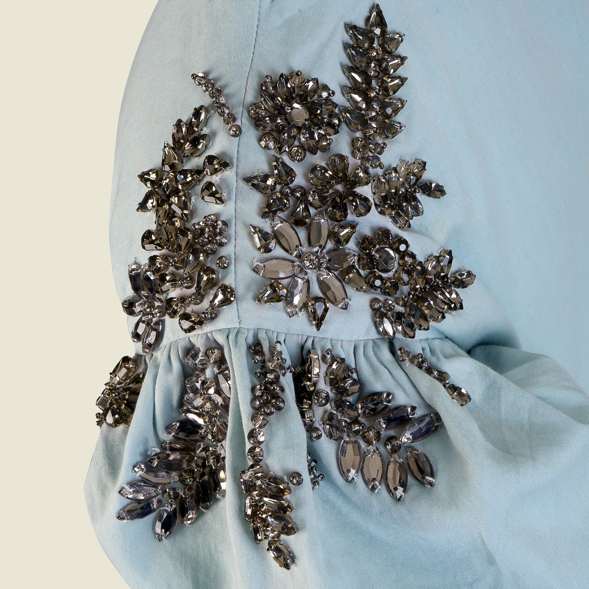 Antique silver stone hand embroidery-Gillian By Tilahn