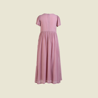 Full length silk dress (Back View)-Gianna By Tilahn