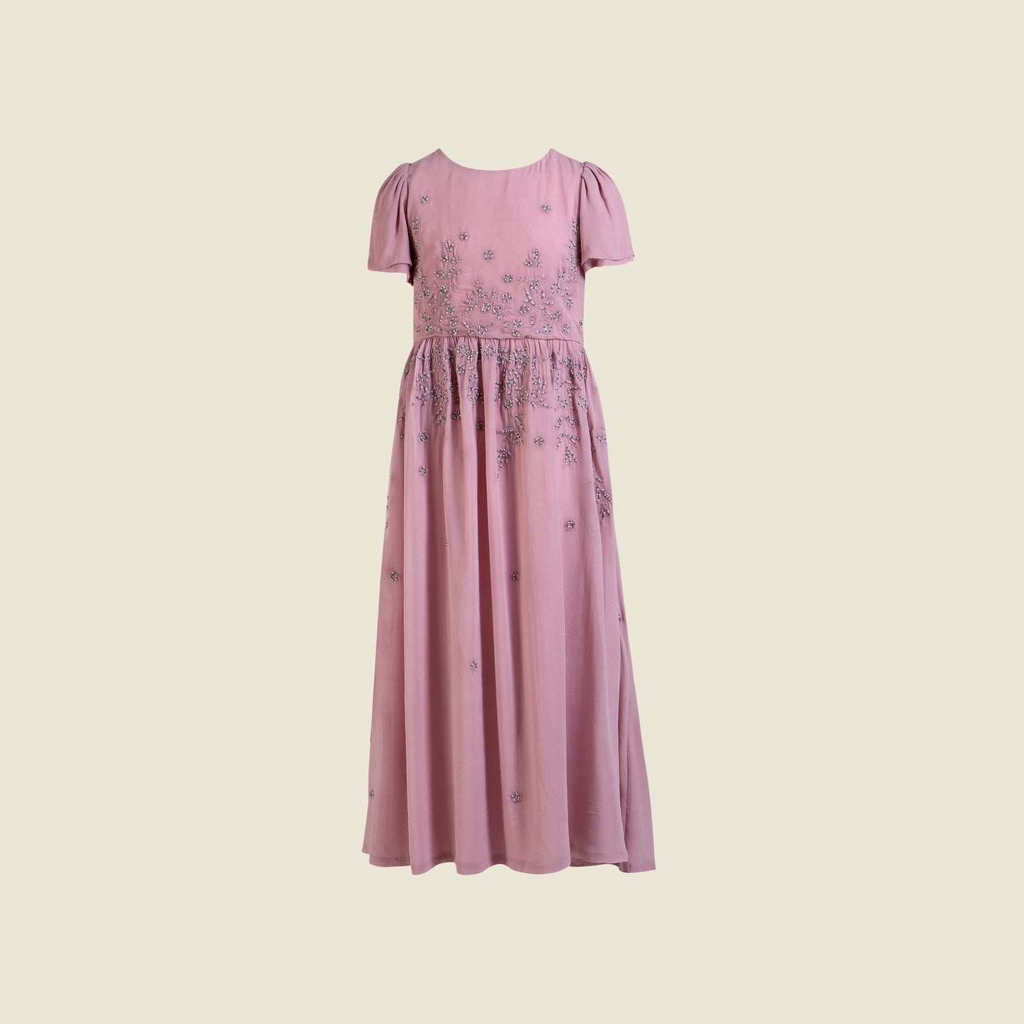 Full length silk dress (Front View)-Gianna By Tilahn