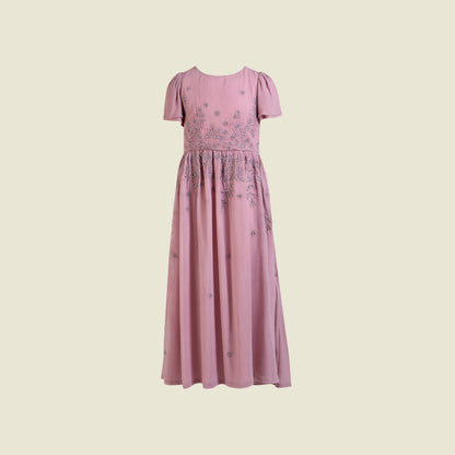 Full length silk dress (Front View)-Gianna By Tilahn