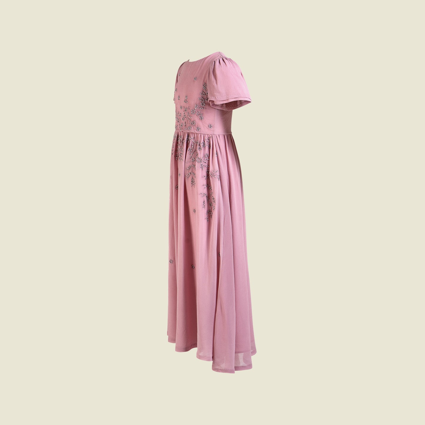 Full length silk dress (Side View)-Gianna By Tilahn