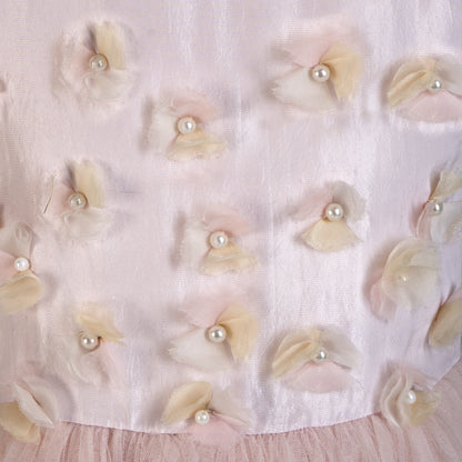 Hand embroidered fabric flower sand beads-Gauhar By Tilahn