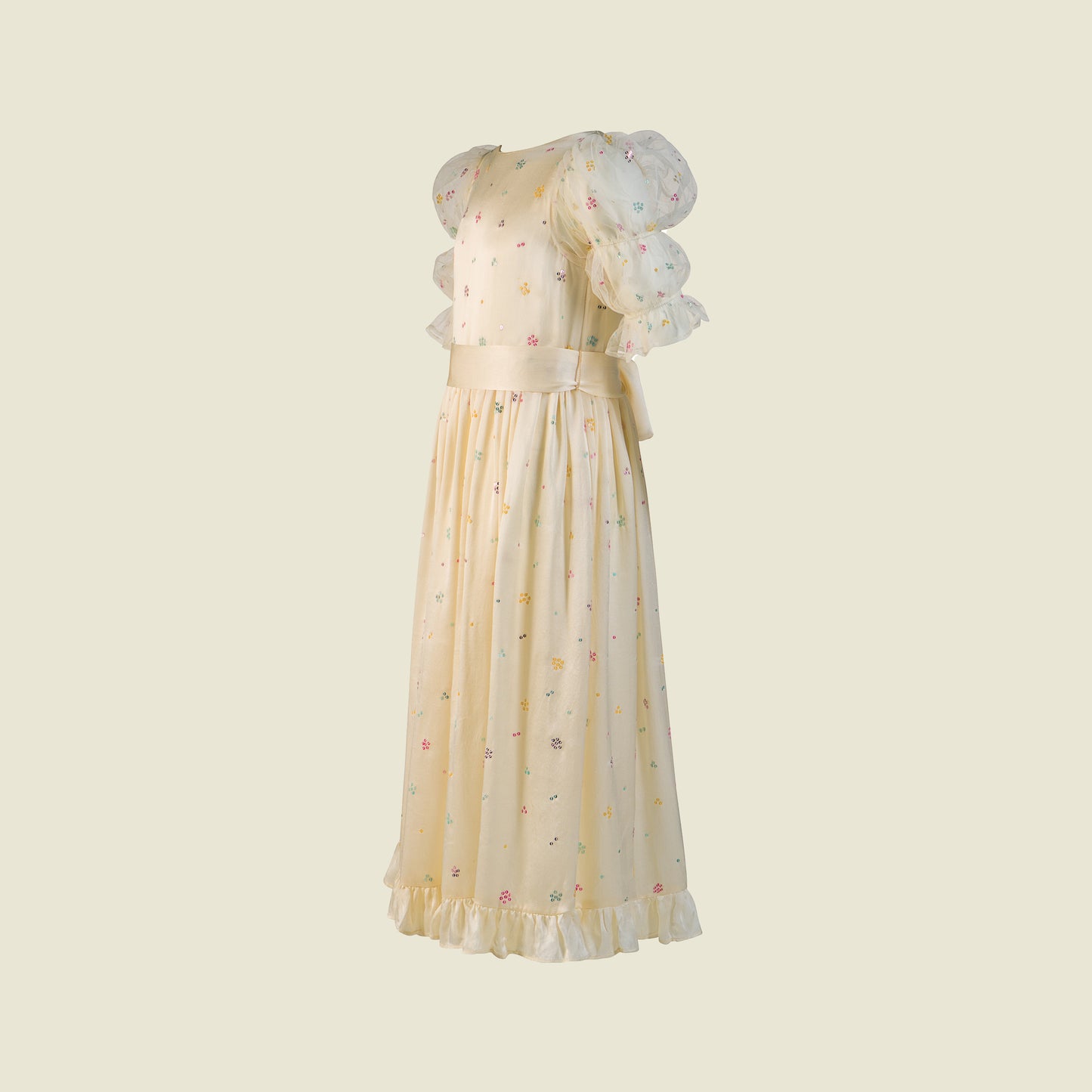 Long Silk & Satin Dress (Side View)-Gamila By Tilahn