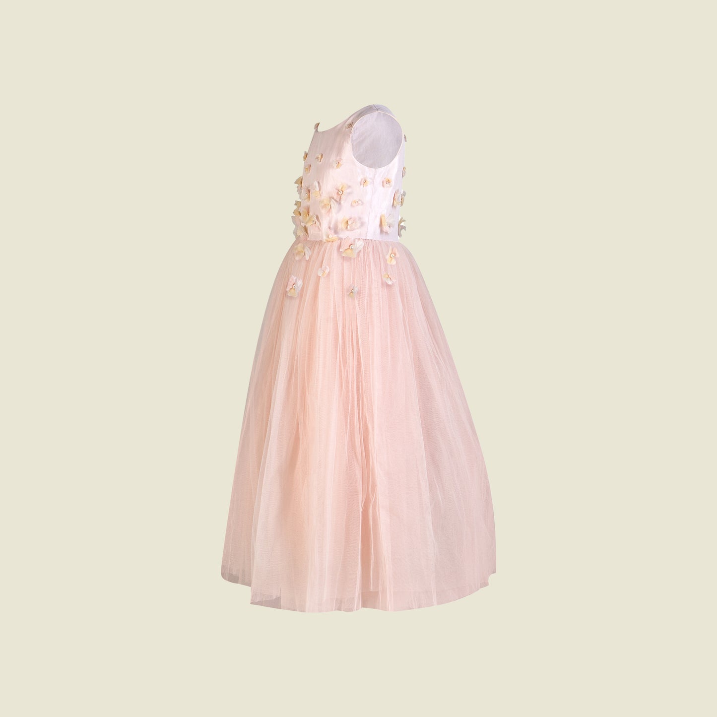 Organza silk full length dress (Side View) -Gauhar By Tilahn