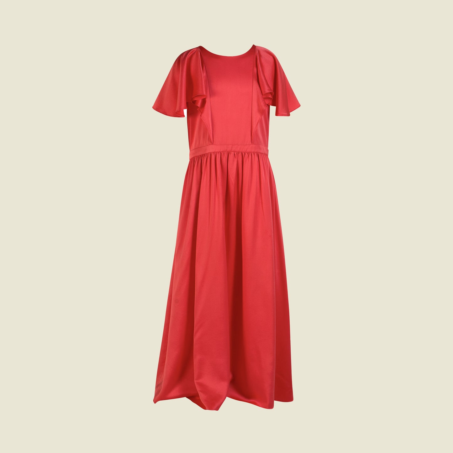 Satin silk dress-Grazia Coral By Tilahn