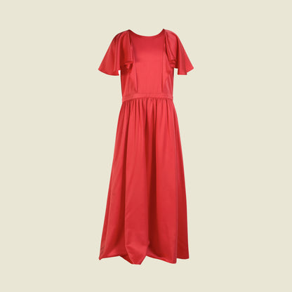 Satin silk dress-Grazia Coral By Tilahn