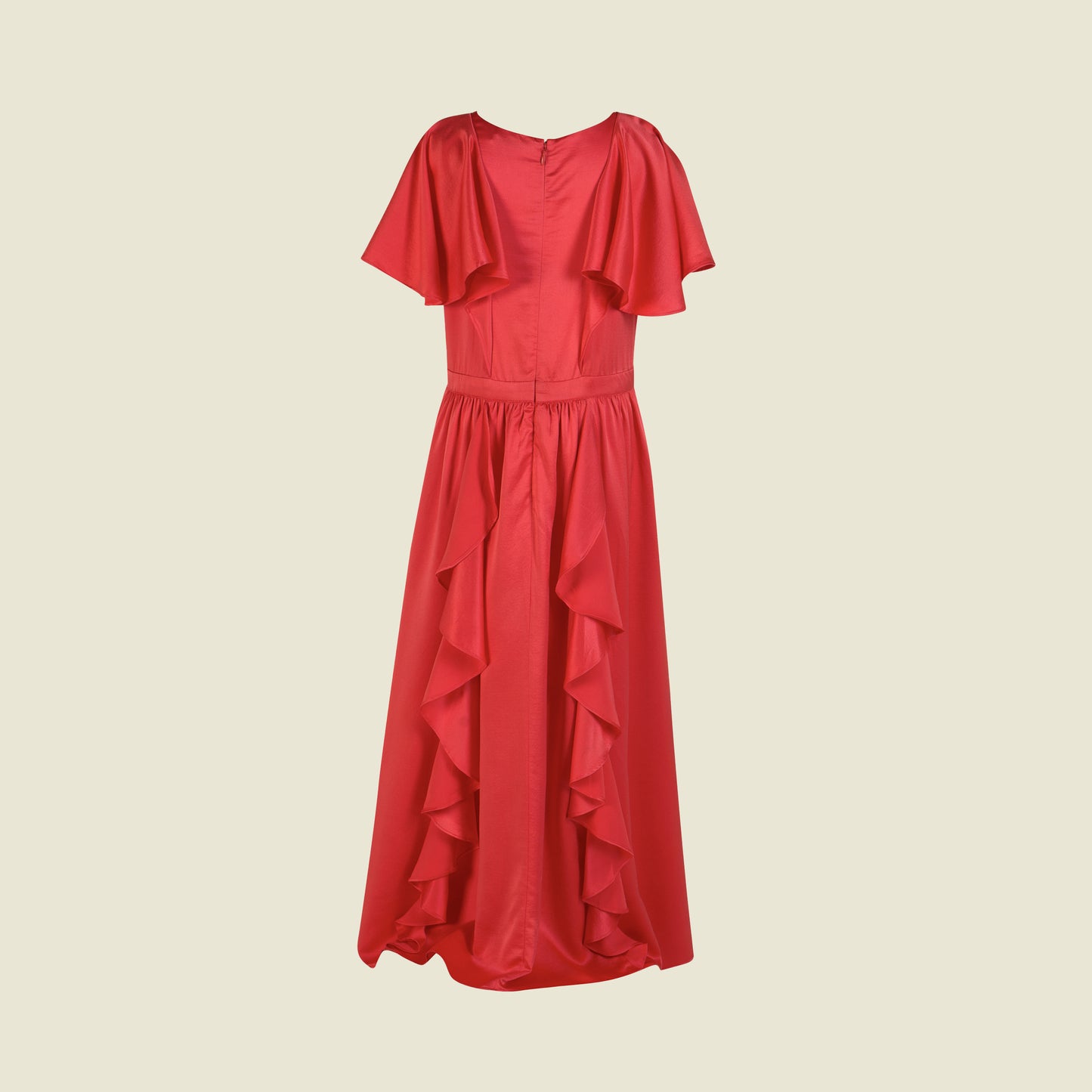 Satin silk dress (Front View)-Grazia Coral By Tilahn