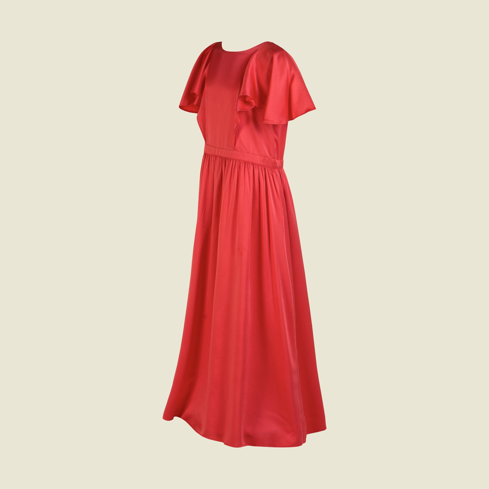 Satin silk dress (Side View)-Grazia Coral By Tilahn